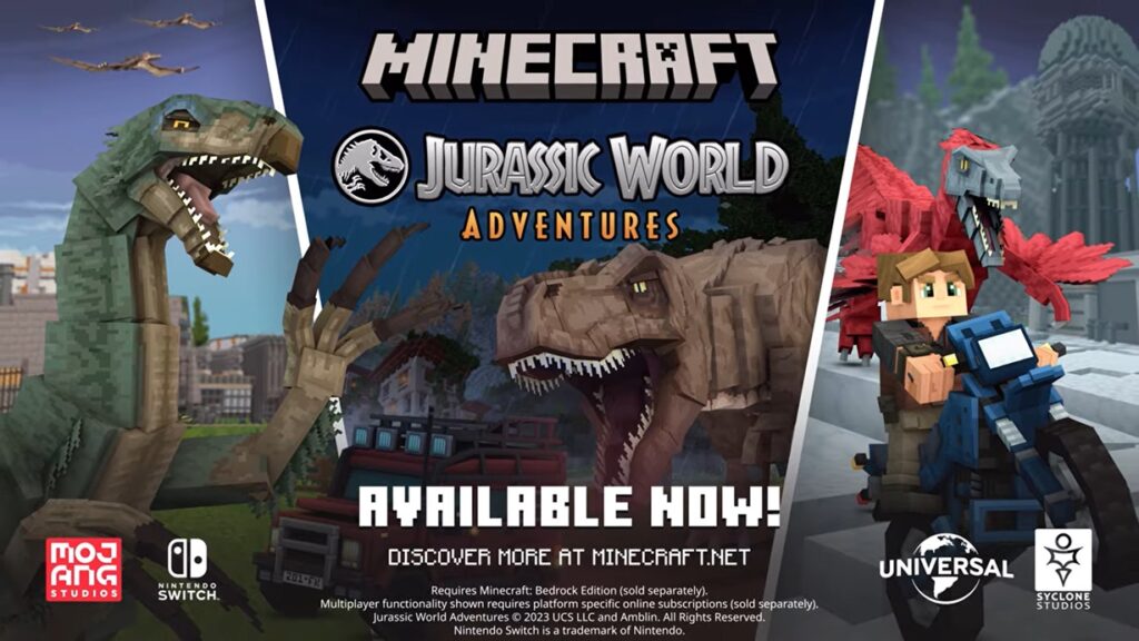 Minecraft x Jurassic World Adventures DLC announced