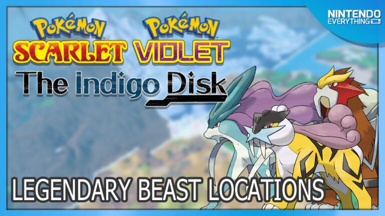 Raikou, Entei, and Suicune locations in The Indigo Disk