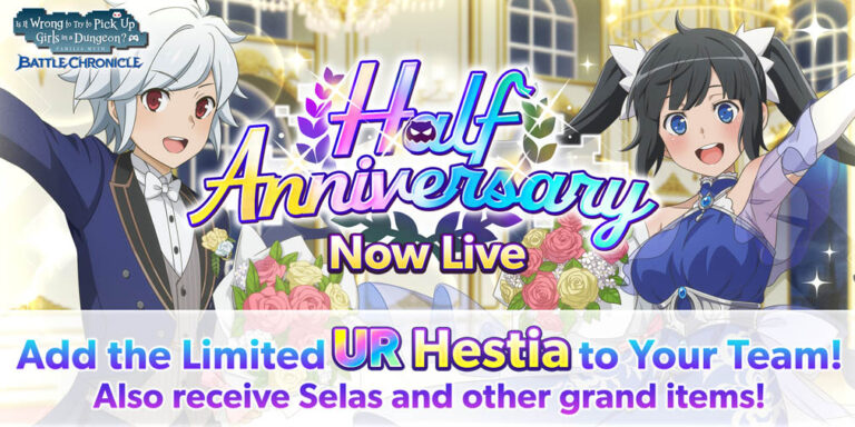 DanMachi Battle Chronicle celebrates half-anniversary with limited-edition UR Hestia, up to 60 consecutive summons and more