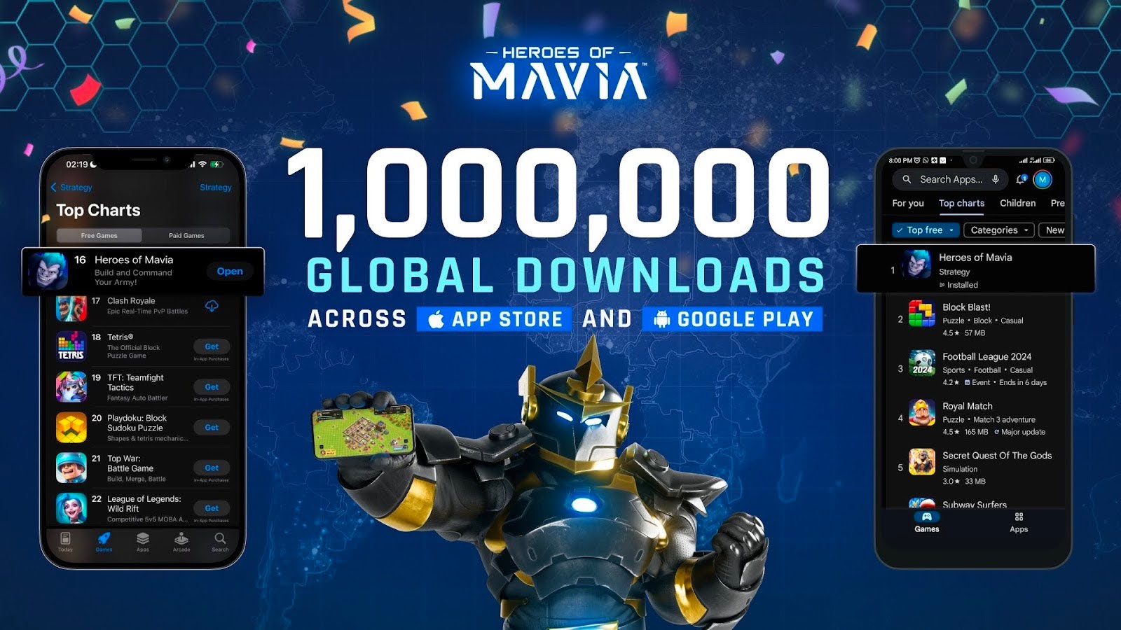 Heroes of Mavia token adds blockchain elements to the chart-topping strategy game that boasts 1 million global downloads