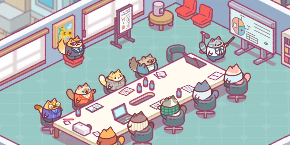 Office Cat lets you build your cat corporation with kitty employees, now open for pre-registration