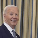 Biden Flashes Smug, Toothy Grin When Asked About Trump Being a ‘Political Prisoner’