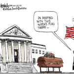 Cartoon: Lowering the flag