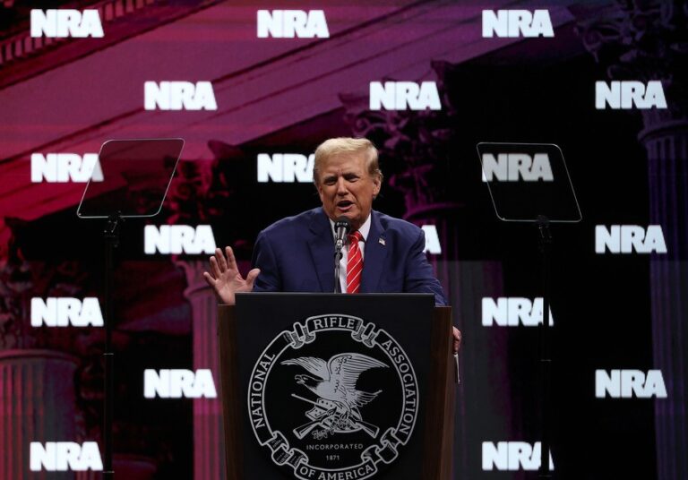 Trump gives NRA fear-mongering speech with a QAnon ‘musical interlude’