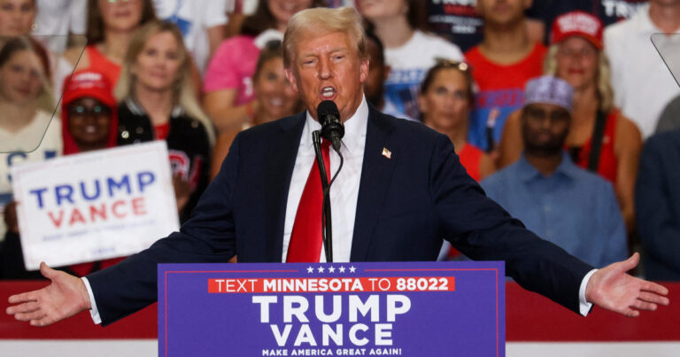 Biden dropped out but remains a rally focus to Trump in Minnesota