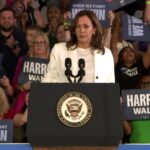 Protesters attempt to interrupt Kamala Harris at rally